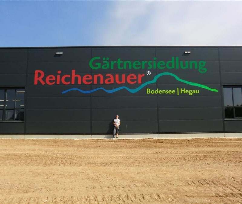 Fassadenbeschriftung Gärtnerei außen