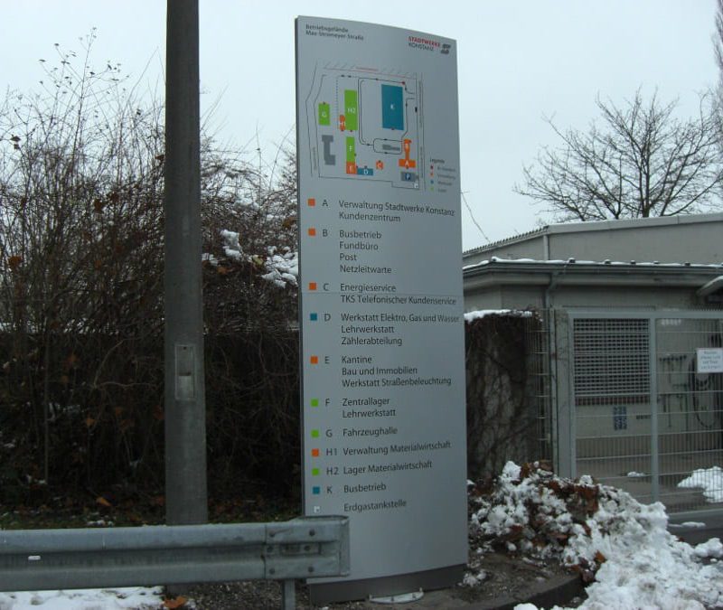 Werbemonolith bedruckt